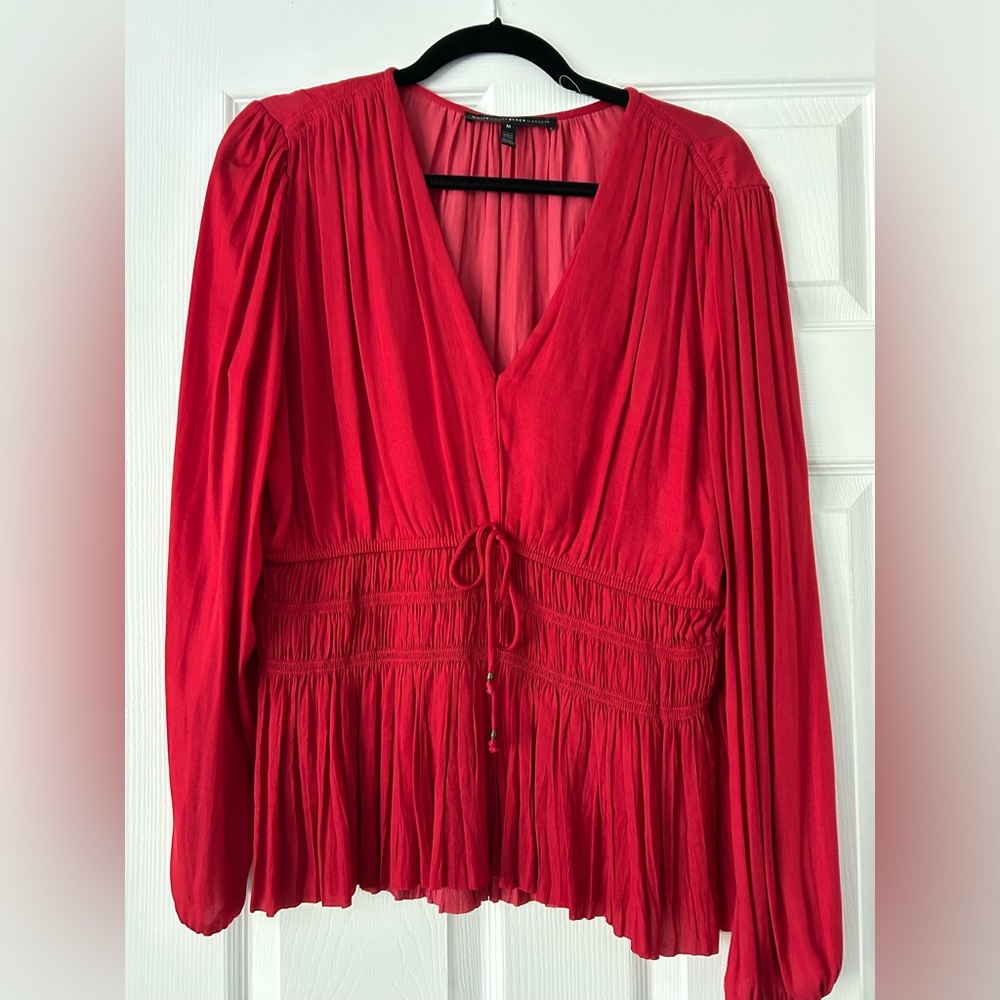 White House Black Market Red Blouse